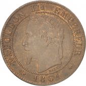 France, Napoleon III, Centime, 1861, Strasbourg, EF(40-45), KM:795.2