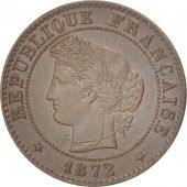 France, Crs, Centime, 1872, Paris, AU(50-53), Bronze, KM:826.1, Gadoury:88