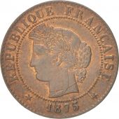 France, Crs, Centime, 1875, Bordeaux, AU(55-58), Bronze, KM:826.2