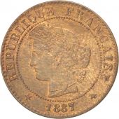 France, Crs, Centime, 1887, Paris, AU(55-58), Bronze, KM:826.1, Gadoury:88